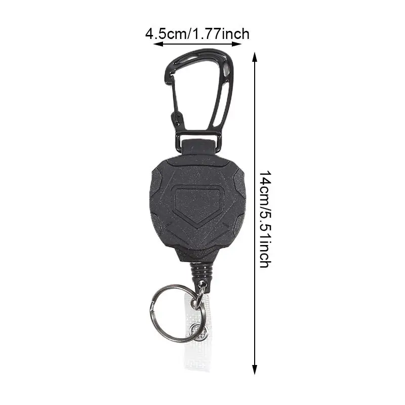 Neuer Ausweishalter mit Karabinerhaken, Taktischer ID-Halter mit Einziehbarer Rolle, Kletterkarabiner, Multifunktionales Zubehör