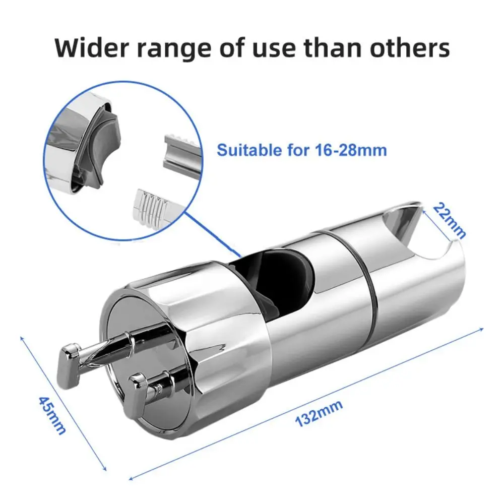 Round Pipe Shower Head Holder Rotatable Adjustable Sprayer Fixed Base Replacement With hooks Bathroom Slide Bar Shelf
