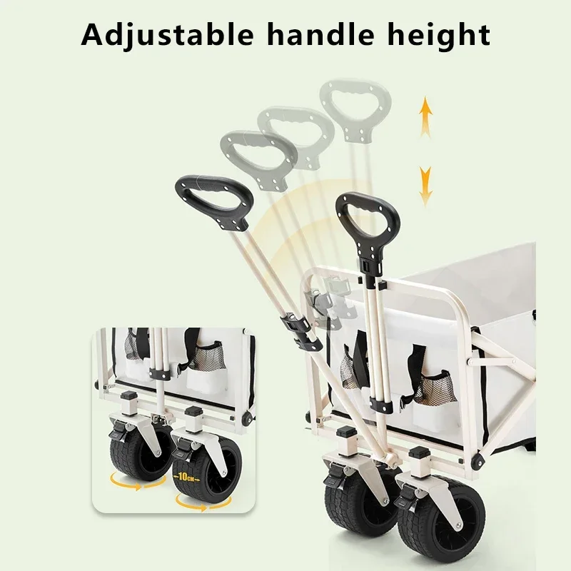 

Outdoor Camping Aircraft Wheeled Cart Foldable Hand Pushing Camping Trailer Pull Rod Rear Small Cart Camping