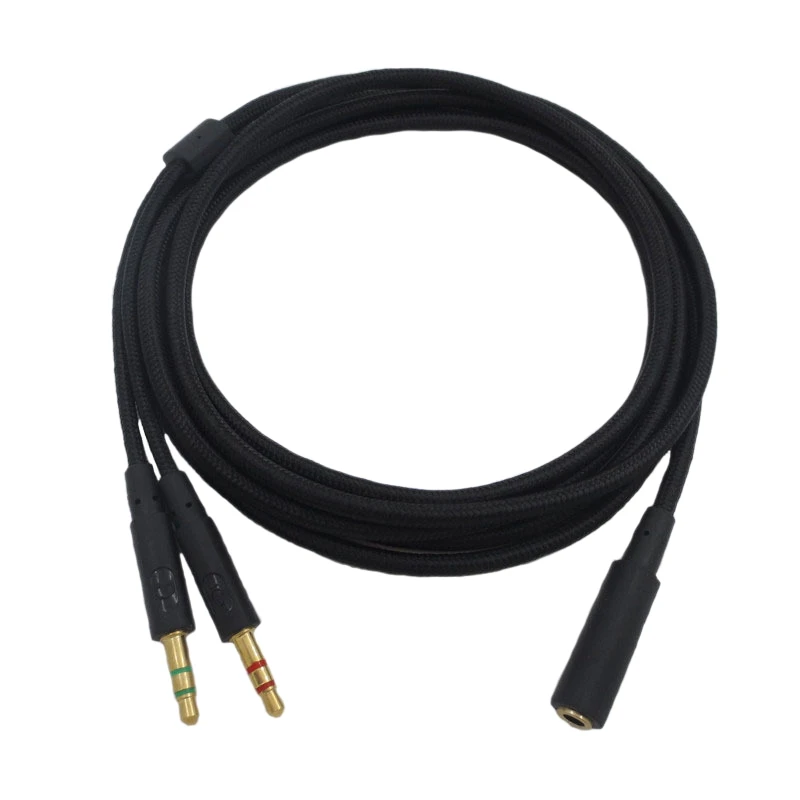 3.5mm uniwersalny kabel Audio 2 w 1 gamingowy zestaw słuchawkowy do hiperx chmurowych II/alfa-/chmurowych/rdzeniowych słuchawek