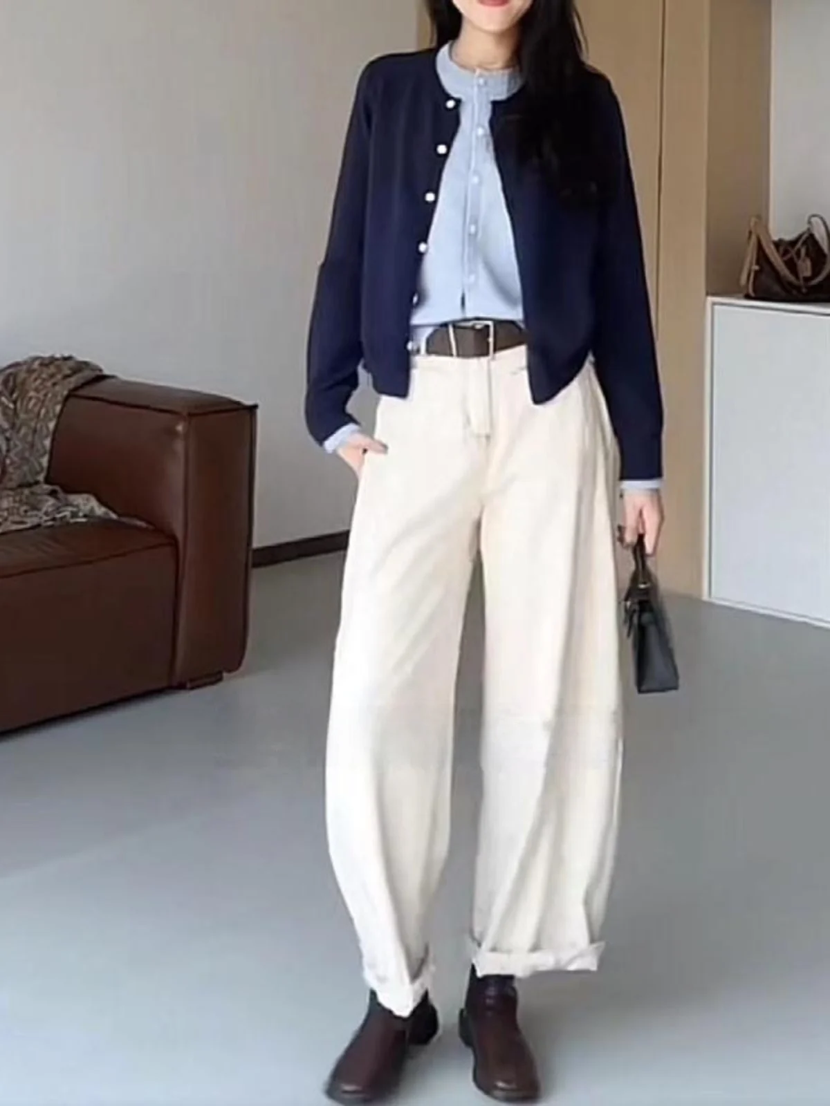 

Шикарный вязаный кардиган-топ больших размеров для женщин: модная внутренняя одежда, дизайн Весна 2026, чувственный корейский стиль