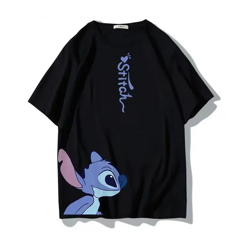 

Disney Stitch Men's T-shirt Stitch Pure Cotton Cartoon Men's Short-sleeved Casual and Trendy Street Men's Clothing