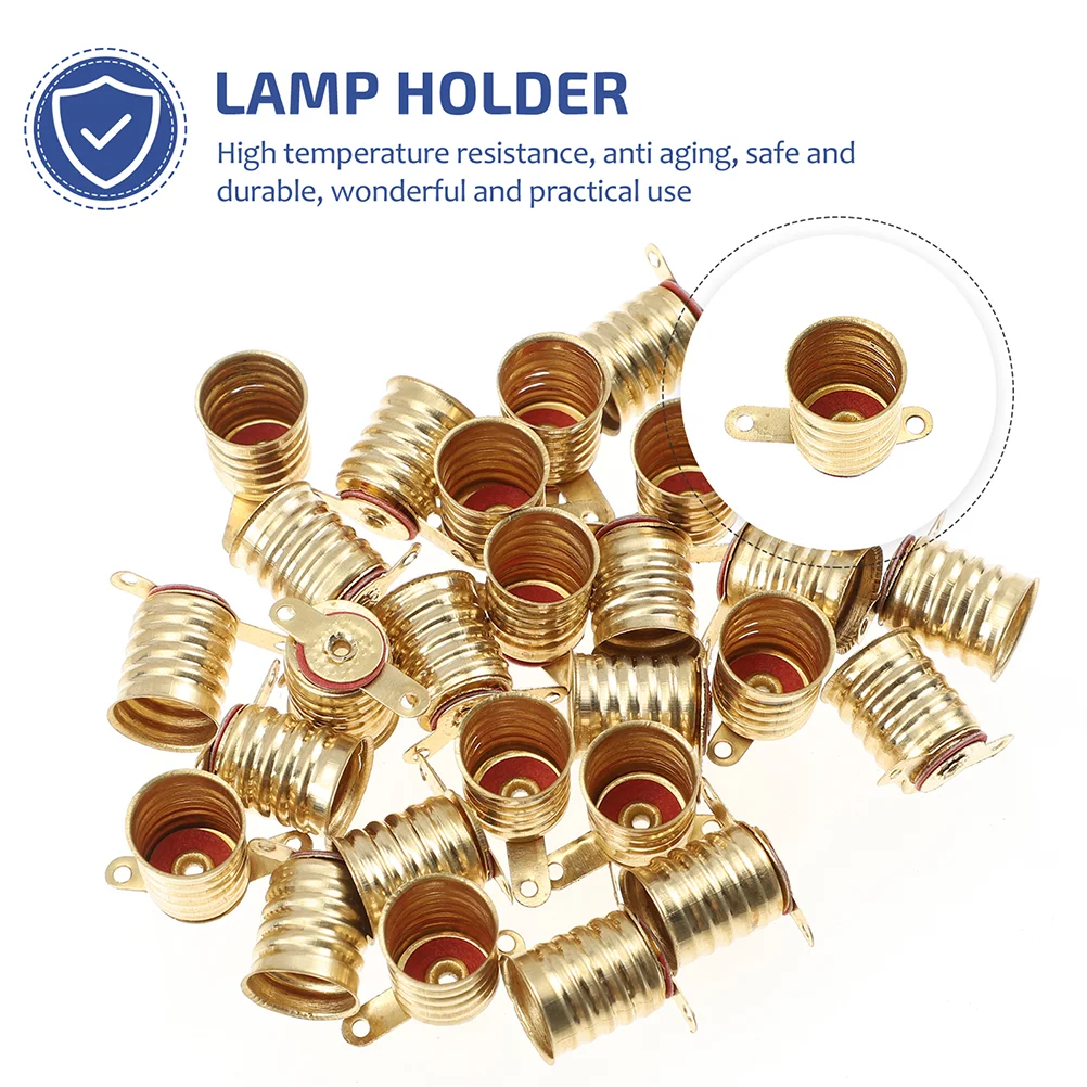 50 Pcs E10 Bulb Lamp Holder Light Bulbs Lamps Socket All Bronze Flashlight Mini LED