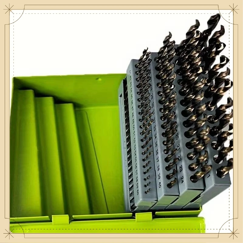 60PCS M11K Industrial Fully Ground Twist Drill Set High Speed Steel Round Shank Numbered Drill Bits With Storage Box