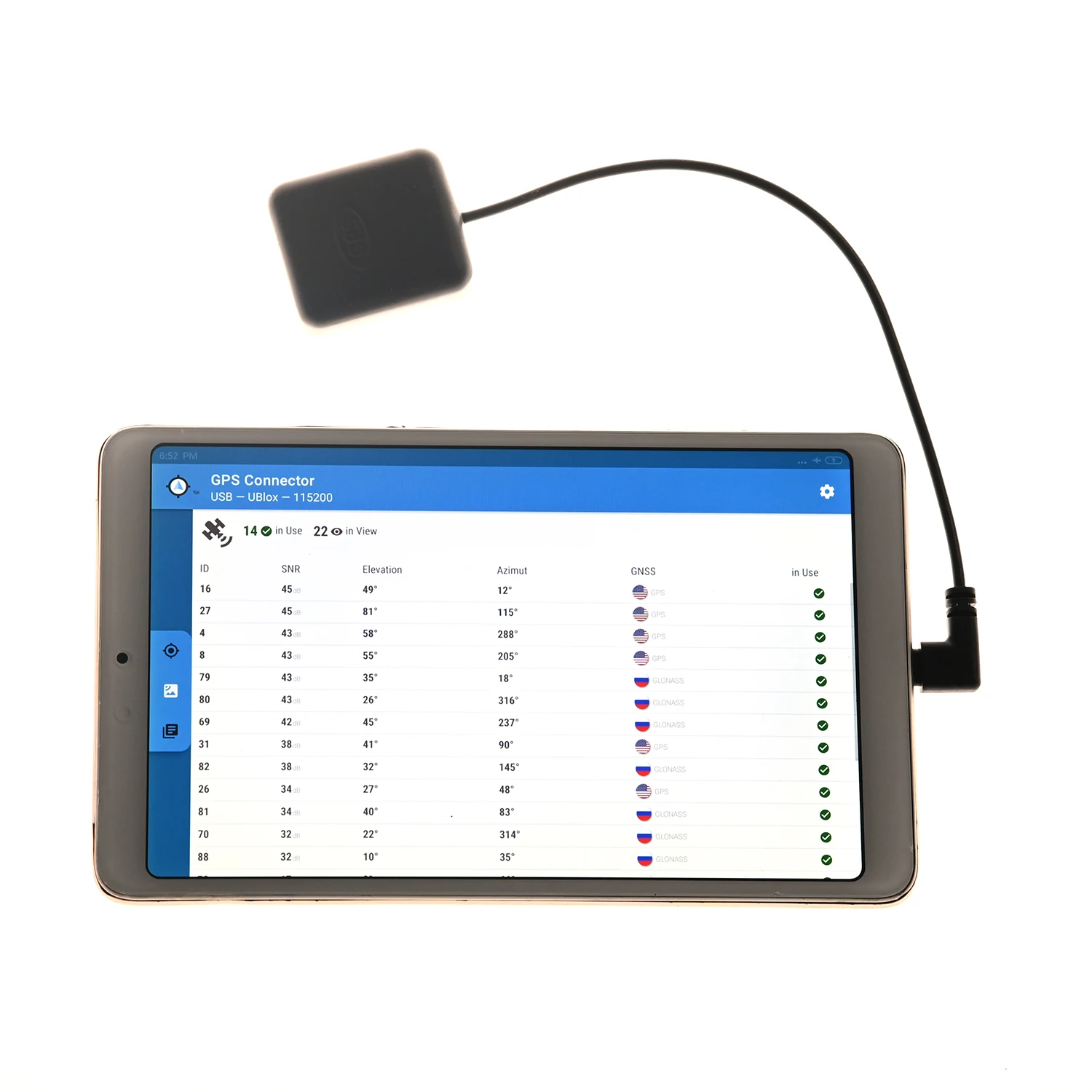 Imagem -06 - Receptor Gps Nmea Usb tipo c de Modo Duplo tipo c Módulo Gps Glonass para Tablet Android Ubx M8030 Chipset