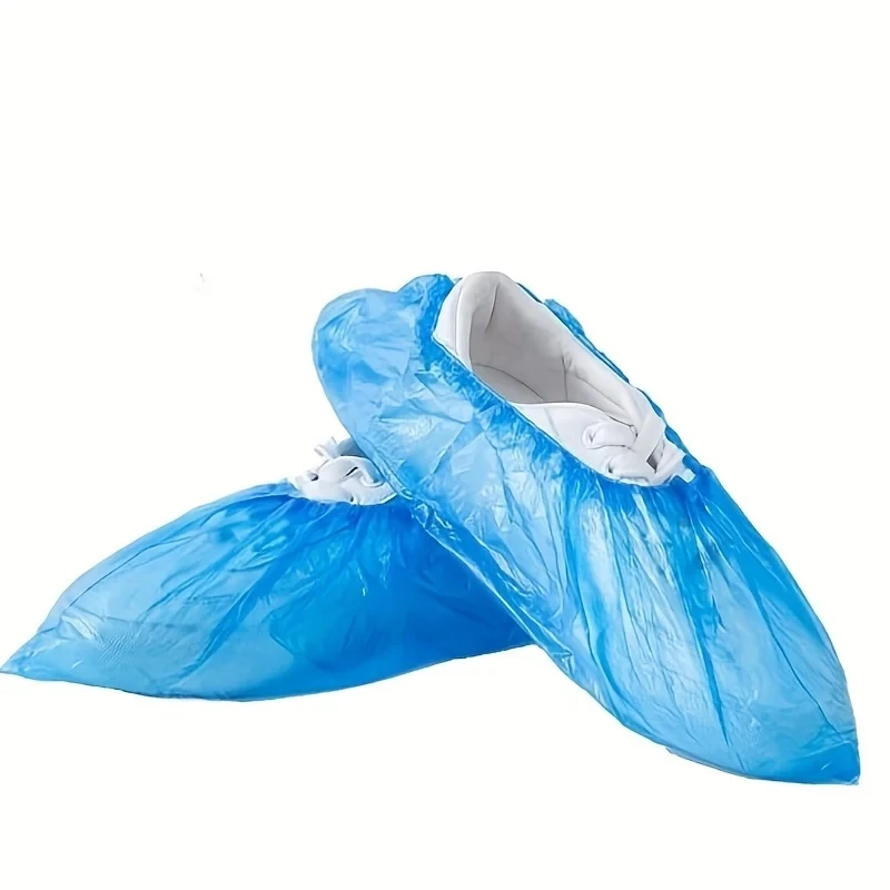 

100pcs Disposable Shoe Covers Anti-slip Mud-proof Booties Shoe Cover Home Household Plastic Non-woven Rain Shoes Supplies