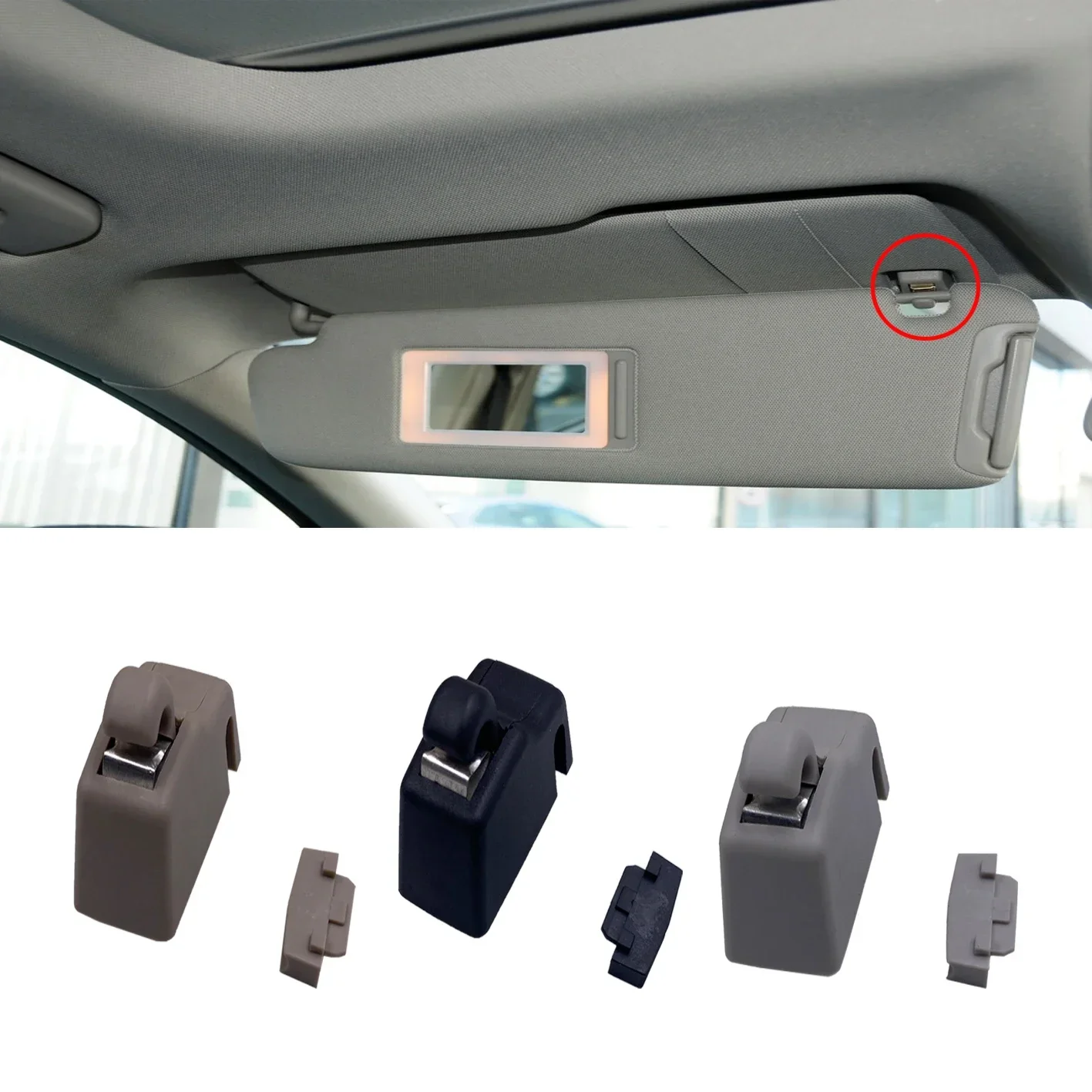 

GEFENSI 4L0859561 4L0859562 1PC Sun Visor Retainer Clip Holder Hook Bracket For Audi Q7 4L 2007-2015 VW Touareg 7P 2011-2018 Cay