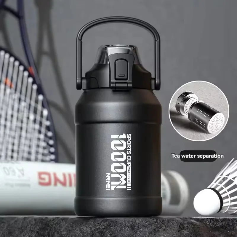 Large Capacity Tumble Thermos Water Bottle 316 Stainless Steel With Straw Handle Cup Flask Vacuum Insulated Tumbler