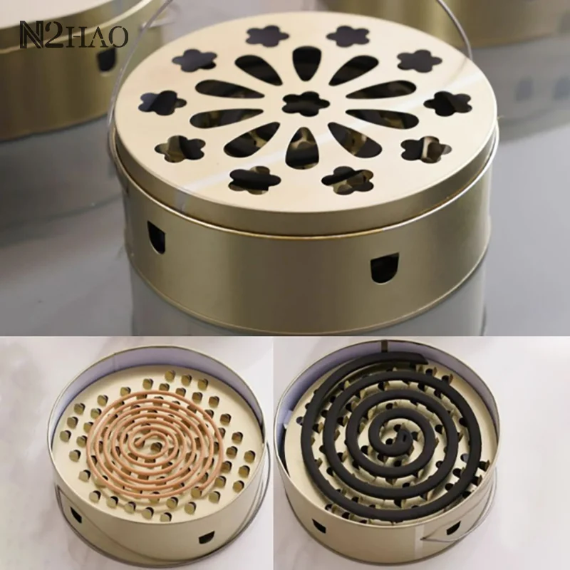 Portable Mosquito Coil Tray Holder Home Insect Repellent Anti-fire Sandalwood Incense Burner Box Anti-Mosquito Supplies