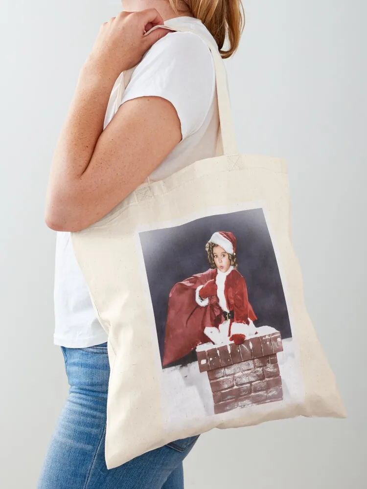 

Shirley Temple Portrait at Chimney Tote Bag shopping bags foldable Handbags women Canvas bag for women cute pouch bag