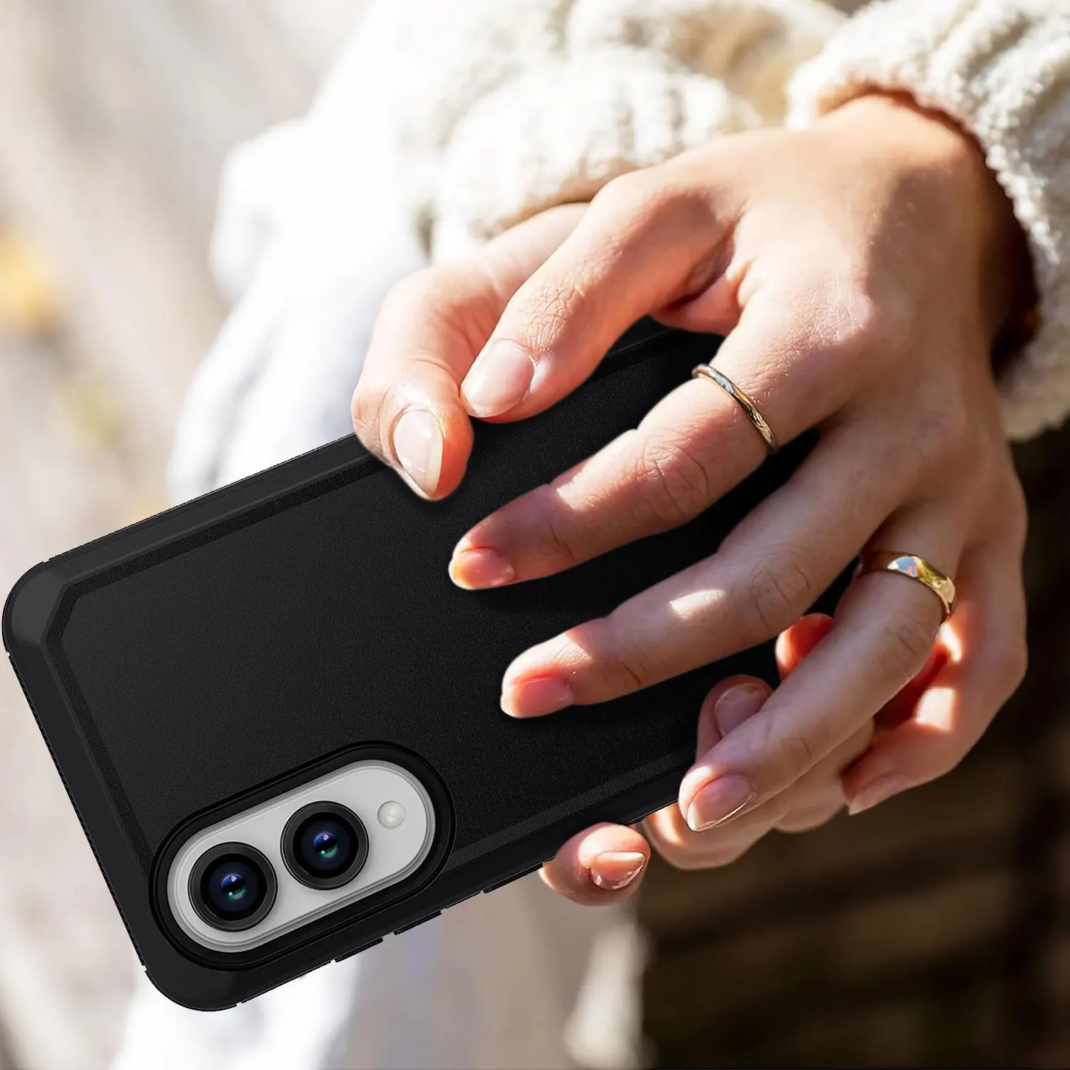 Zwart voor Samsung Galaxy S25 Edge Case Heavy Duty schokbestendig harde beschermende robuuste hybride 3-lagen hoes