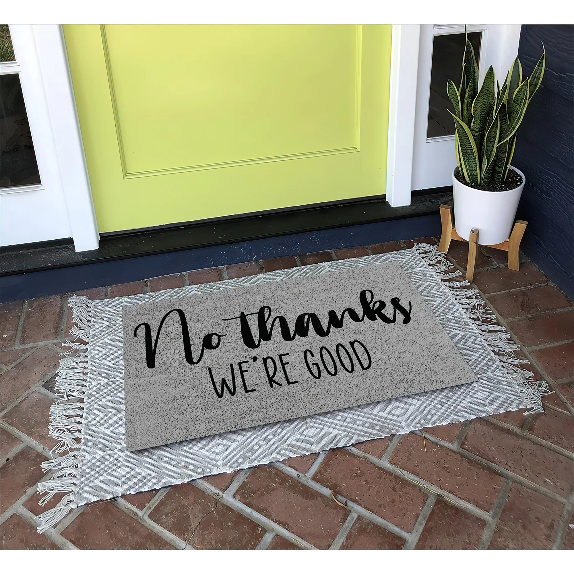 No Thanks We are Good Doormat Rubber Non-Slip Funny Welcome Mats for Entryway Door Mat Indoor Outdoor Waterproof Floor Foot Mat