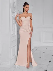 Cocktail Dress For Women Off Shoulder Sexy Floor Length Party Evening Night Outfit Club Formal Wedding Guest Maxi Gala Vestidos