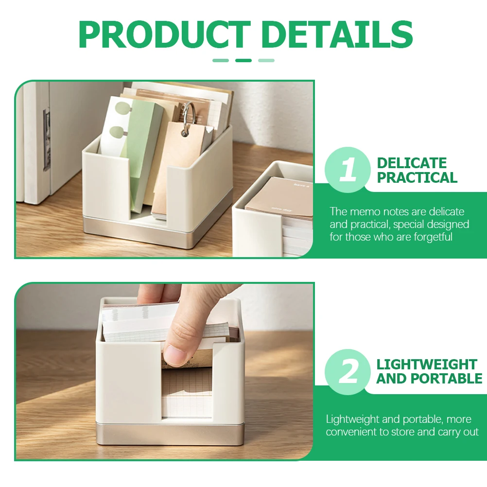 Storage Box Memo Pad Holder Desk ganizer Portable Beige Students Gift Travel Plan Bookmark Paper Notebook Mini