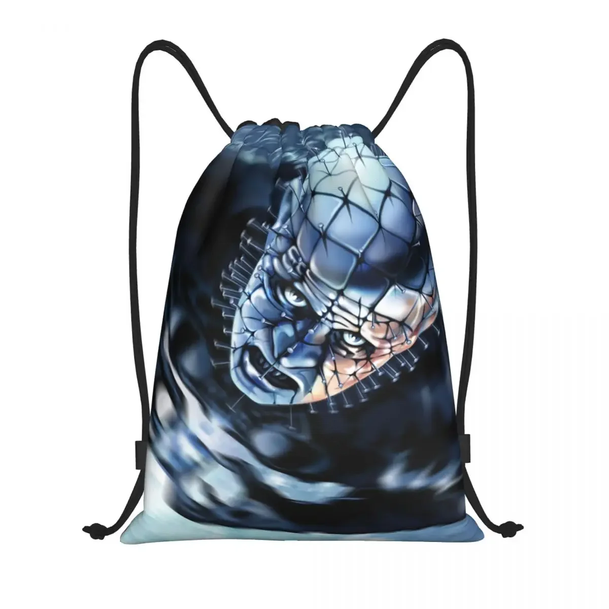 

Pinhead Hellraiser Drawstring Backpack Bags Men Women Lightweight Halloween Horror Movie Gym Sports Sackpack Sacks for Traveling