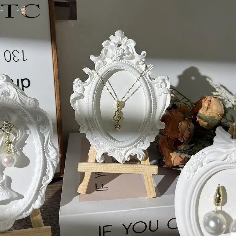European-style Palace-inspired Plaster Picture Frame Earring Necklace Jewelry Display Stand Creative Photo Prop