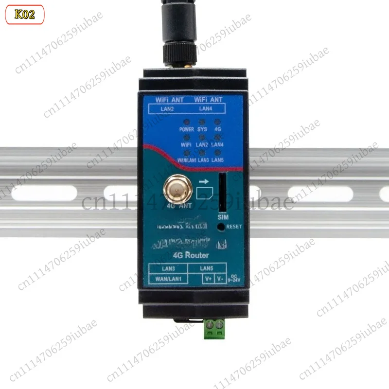 df 4G Industrial Router CAT1 DIN Rail WiFi 4 LAN IoT Gateway 200KHz-10MHz Mobile Network 9809M
