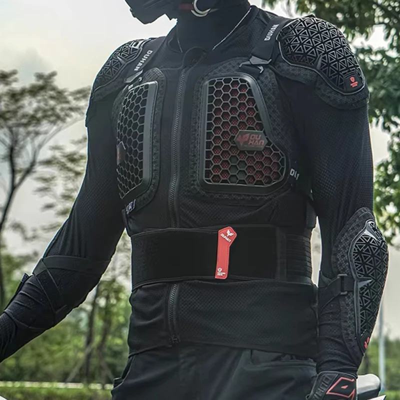 DUHAN New Motocross Armor Anti Fall Chest Back Protection Moto Protective Gear Mesh Breathable Motorcycle Armor CE Certification