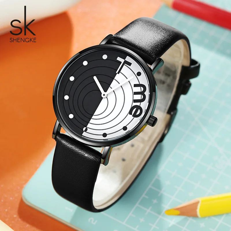 นาฬิกาสายหนังที่ทันสมัยและสร้างสรรค์ใหม่สำหรับผู้ชายและผู้หญิง นาฬิกาควอทซ์ที่ทันสมัย เหมาะสำหรับทั้งสองเพศ