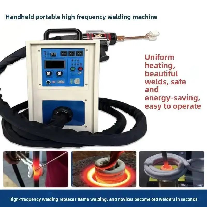 

Высокочастотное оборудование для индукционного нагрева, портативный мобильный предварительный нагрев, закалочный сварочный аппарат, пайка металла