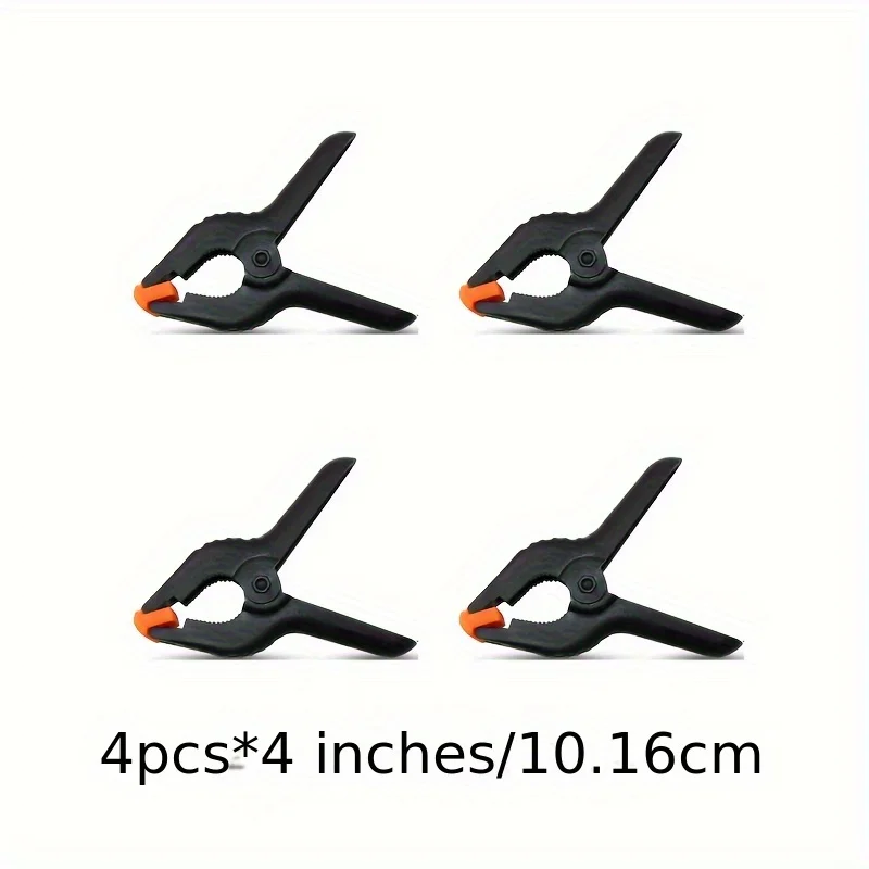 

4pcs Plastic Background Clip, Nylon Woodworking Clip, Fixed Clip, Spring Clip, 4-inch Small Backrest Clip, Heavy-duty