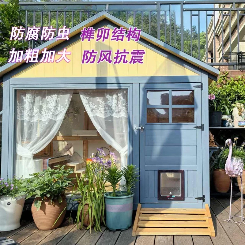 Outdoor Villa House Wooden Cage House Available Cattery