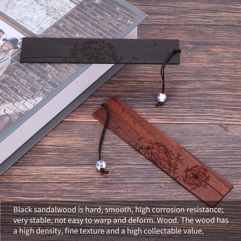 Handmade Natural Wooden Bookmark Gift Box Set,Dandelion Pattern,A Unique Gift For Teachers, Students, Women, Dads, Men