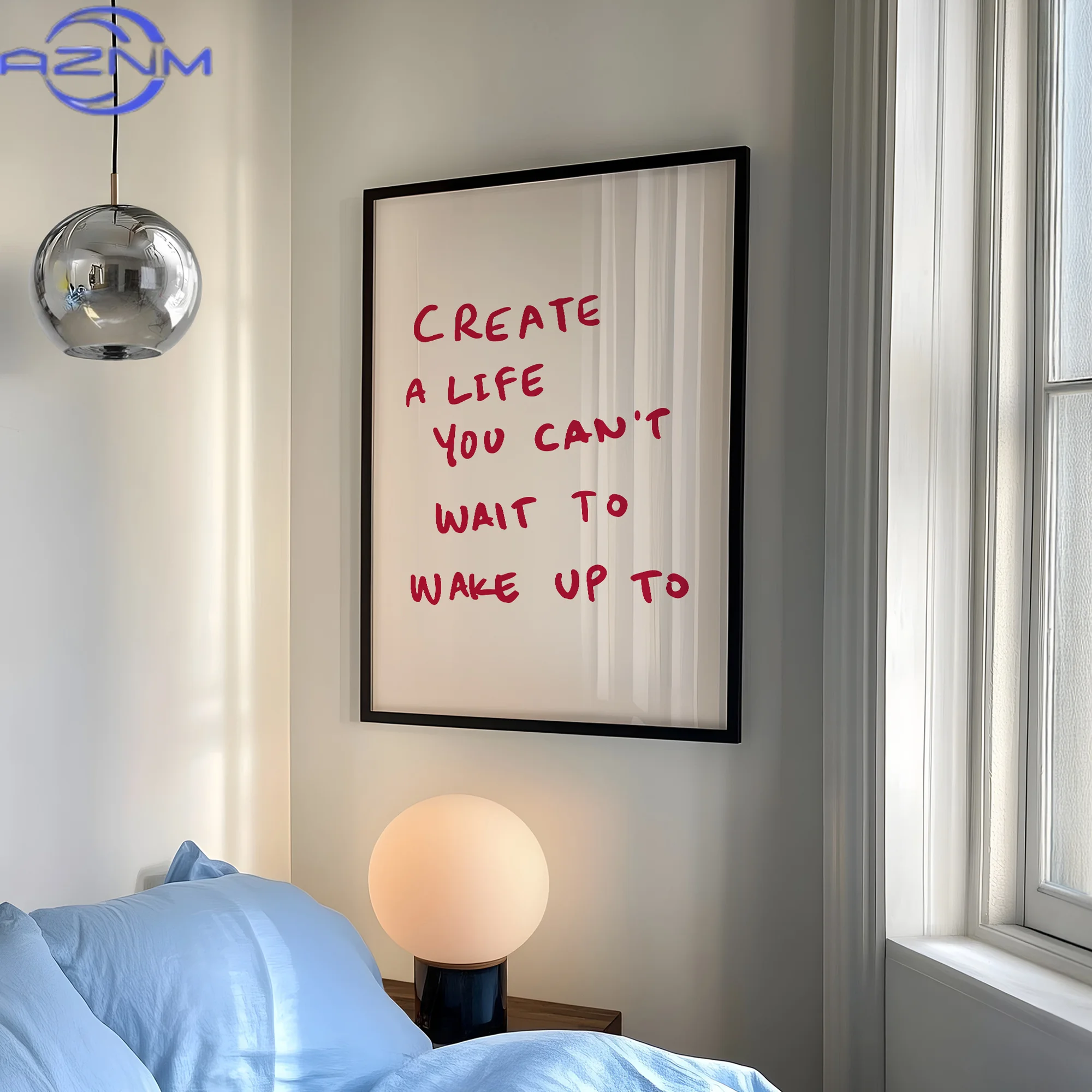 AZNM Create A Life You Can't Wait To Wake Up To Wall Art Prints Canvas Painting Poster Picture For Living Room bed Room Home Dec