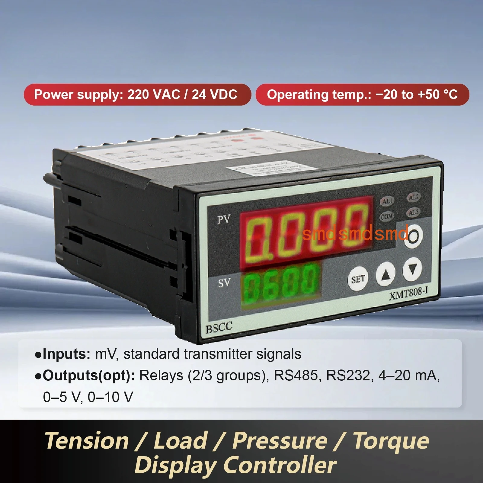 

Цифровой контроллер XMT808-I с 4-разрядным дисплеем, индикатор веса, давления, натяжения, крутящего момента, 220В переменного тока, 24В постоянного тока, различные режимы вывода данных