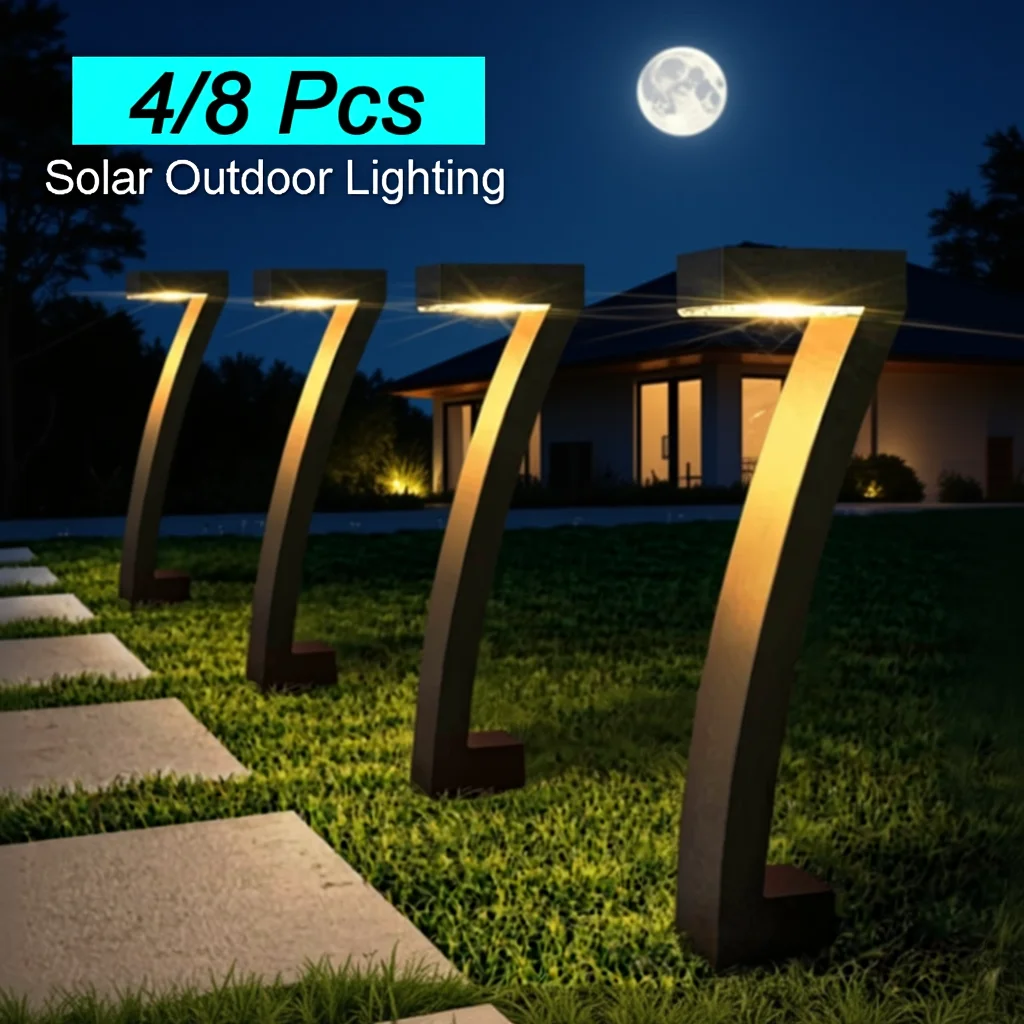 4/8 pièces lumière LED solaire lumières de jardin éclairage extérieur IP65 étanche pelouse chemin projecteur pour cour allée passerelle Patio décor