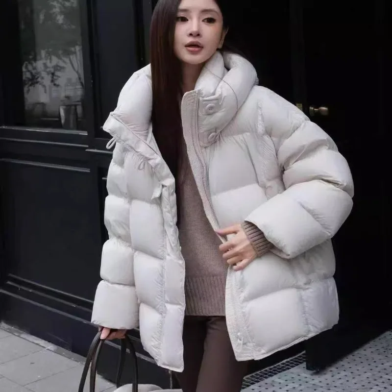 Engrossado casual pão algodão-acolchoado jaqueta com capuz inverno bestseller novo casaco solto algodão-acolchoado jaqueta elegante versátil