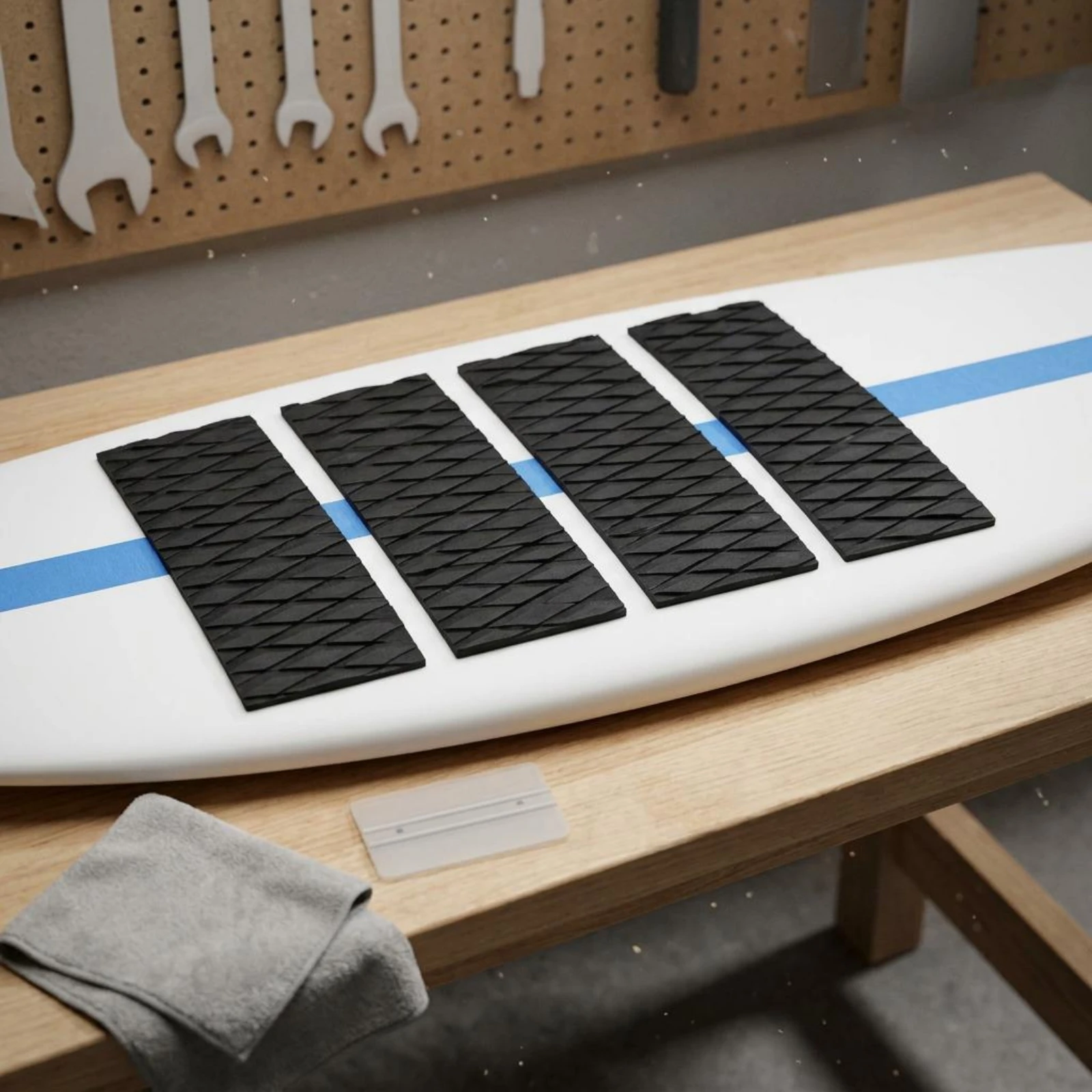 4 Pieces Surfboard Anti-Slip Mat rhombusPattern Surfboard Traction Pad Trimmable EVA Decking Sheet Textured Marine Gear