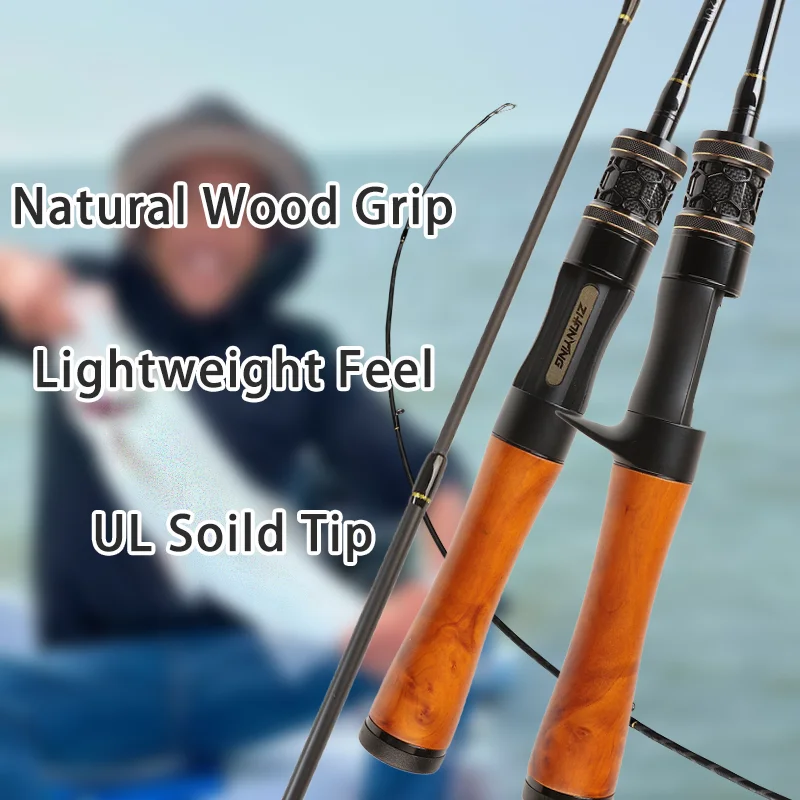

ZHANYING UL Travel Rod Carbon Fiber Solid Tip Ceramic Guides Trout & Stream Finesse Fishing Spinning/Casting 1.5/1.68/1.8m