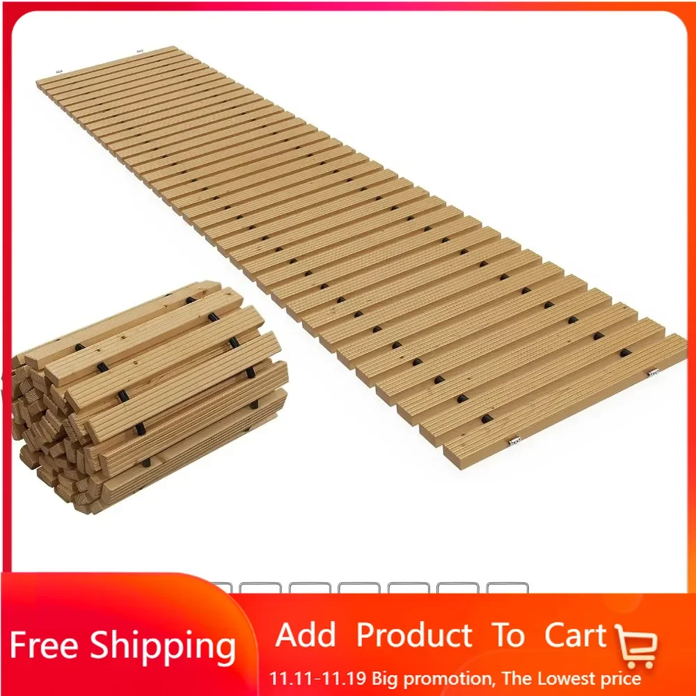 20FT Wooden Garden Pathway, Outdoor Roll Out Walkway Path for Patio,Lawn,Backyard,Beach,Wedding