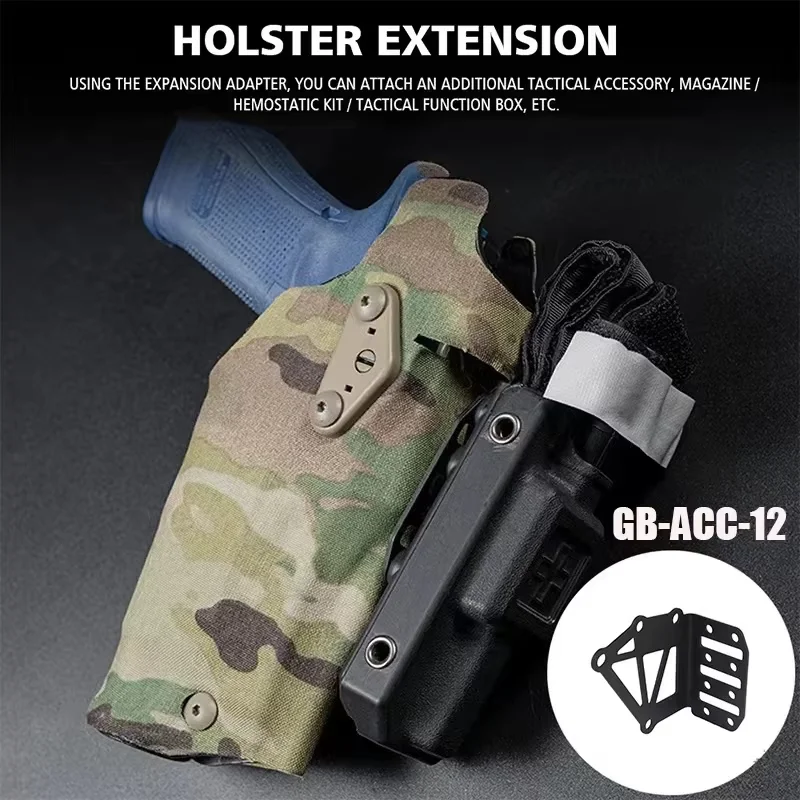 Hunting Holster Extension Adapter, QLS Extension Bracket, Tactical Holster Right Angle Adapter, Tourniquet Bracket view 5