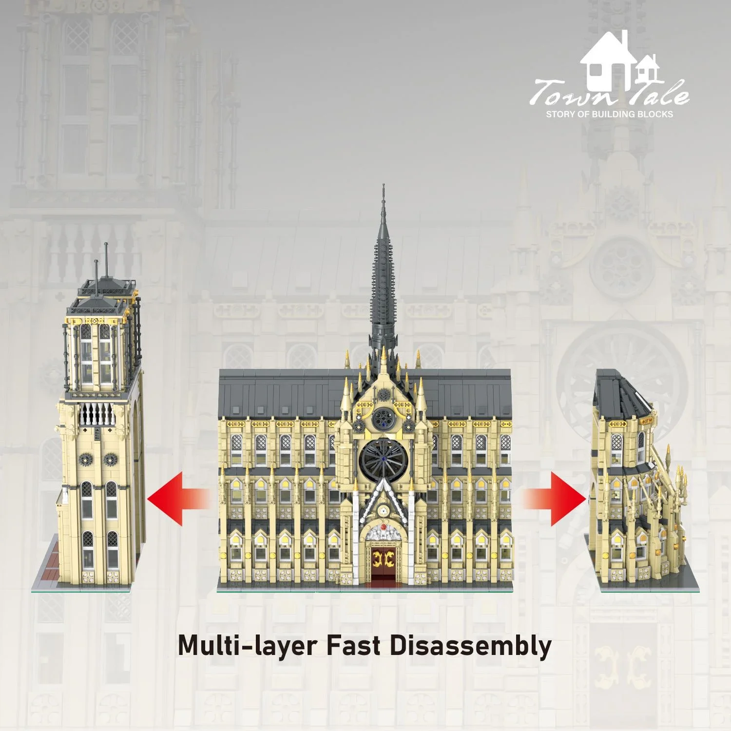 

8225 шт. Notre Dame de Paris строительные блоки мир классическая архитектурная модель MOC наборы кирпичей складные игрушки подарки для детей