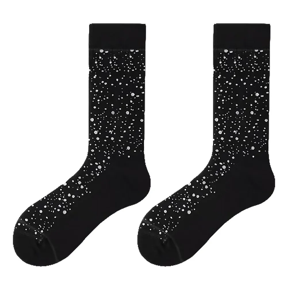 

1Pair Couple Socks Reflective Polka Dots Luminous Nightclub Socks Soft Elastic Cotton Stockings for Men Women