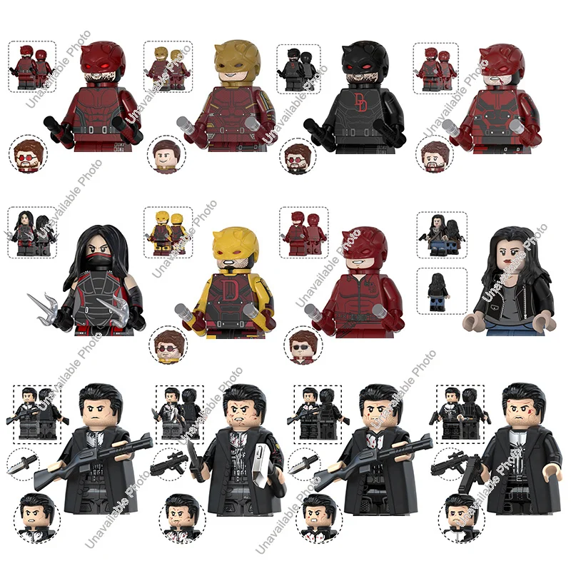 Bloques de Construcción de Marvel, Nuevas Películas de Superhéroes, TV6221 TV6222 TV6223, Daredevil, Punisher, Hector Ayala, Figuras de Acción en Miniatura