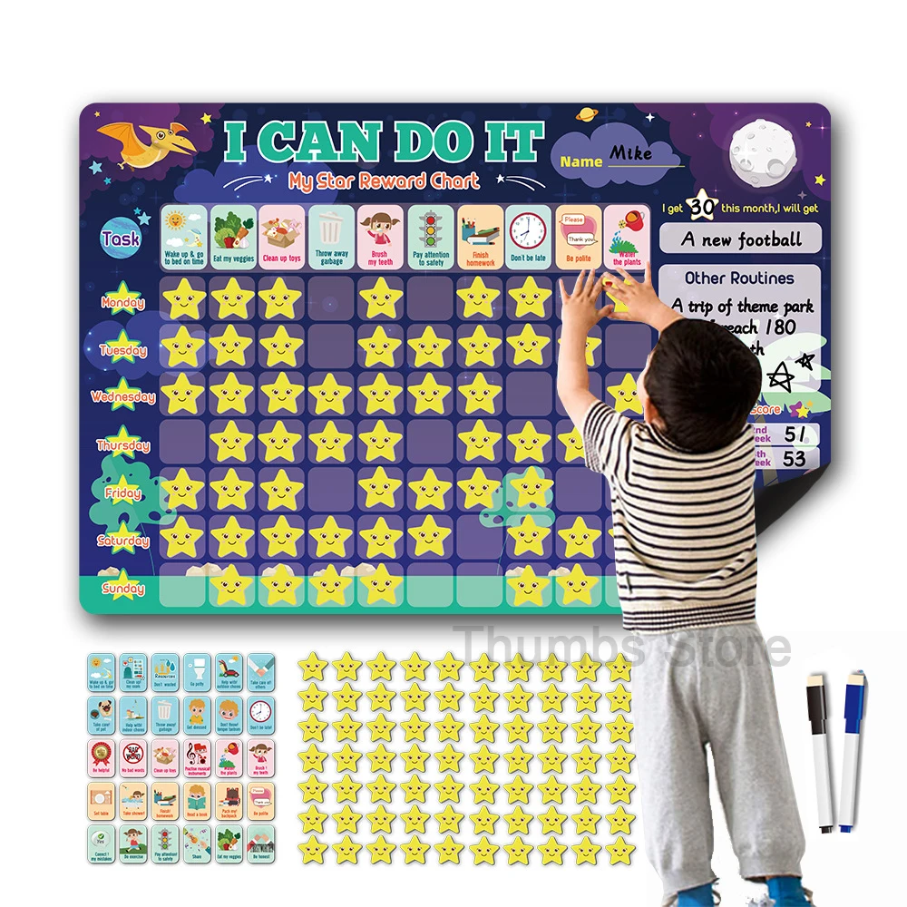 Children Habit Growth Schedule Educational Toys Magnetic Habit Tracking Reward Chart Self-discipline Activity Planner Board Toys