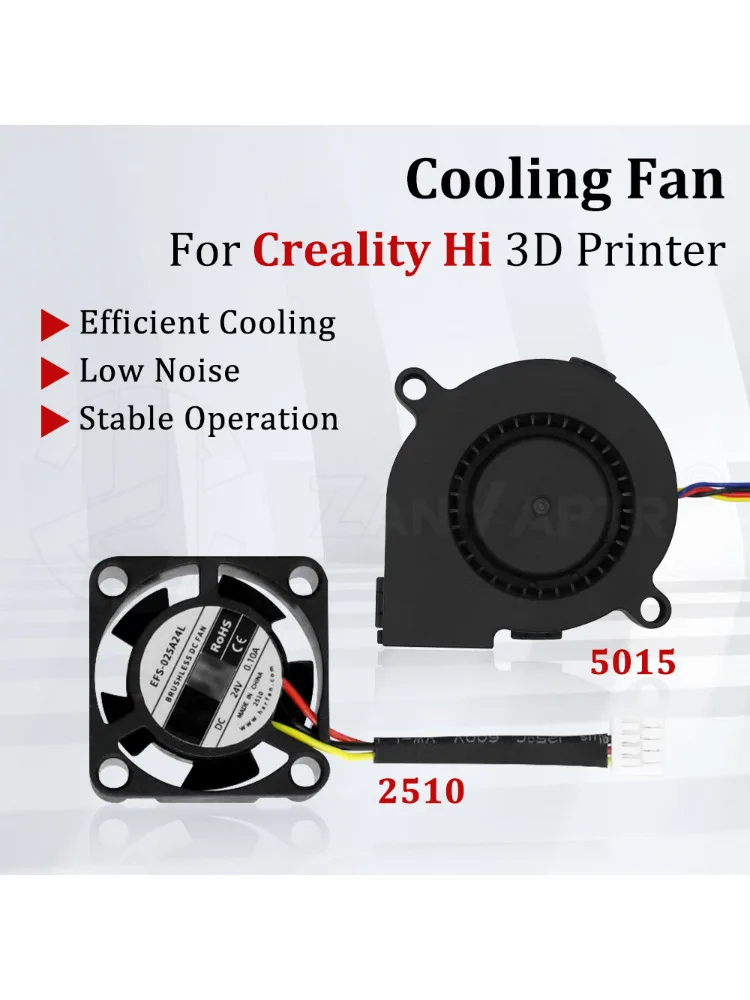 Wentylator do Creality Hi 2510, wentylator chłodzący 5015, dmuchawa DC24V, gorący korek, pomocnicze chłodzenie, akcesoria do drukarki 3D — zdjęcie produktu 7