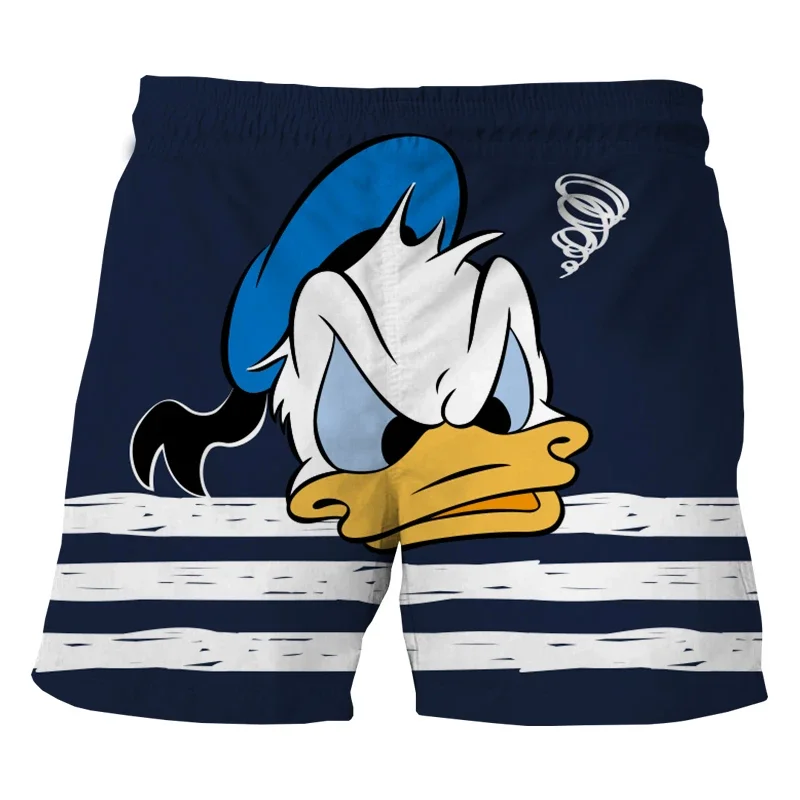 Disney-homens calções de praia, pato donald, desenhos animados, casual, solto, respirável, para o verão, novo