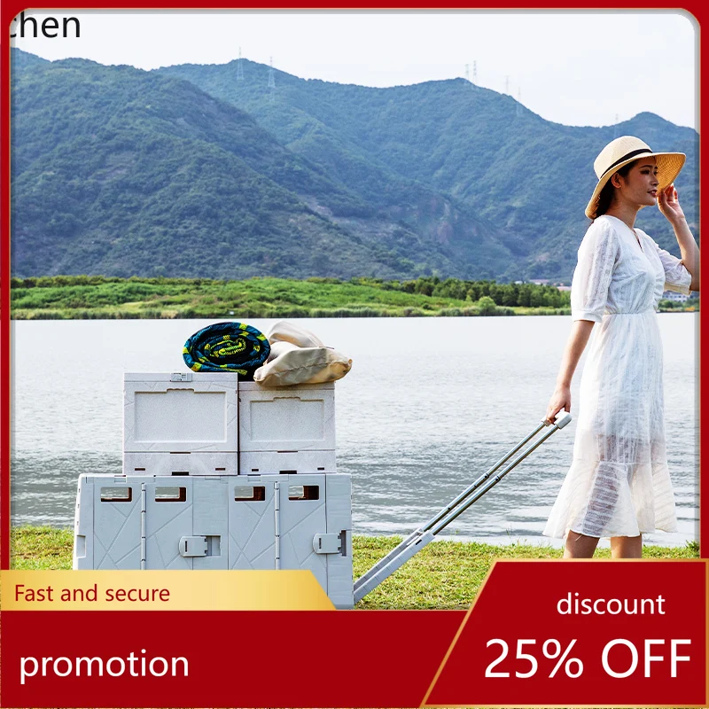 

ZML outdoor camping small pull portable foldable camp picnic pull rod hand trailer shopping cart