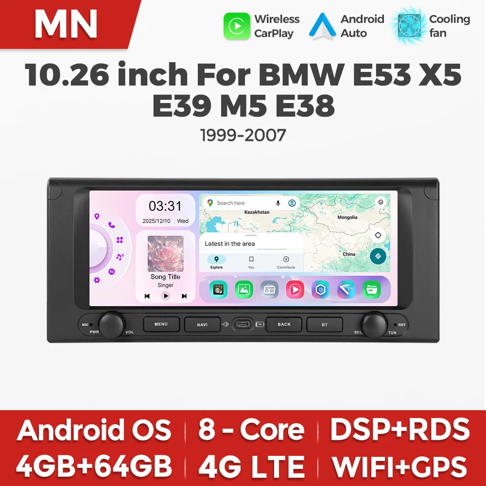 MTK 6762 10.26inch Car Radio For BMW E53 X5 E39 M5 E38 1999-2007 Carplay Central Multimedia Player Intelligent Car audio system