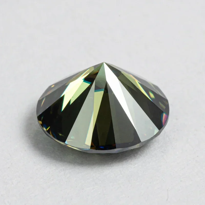 Moissanite Round Cut VVS1 warna kuning hijau kualitas terbaik dengan GRA sertifikat untuk pesona manik-manik membuat perhiasan kalung bahan