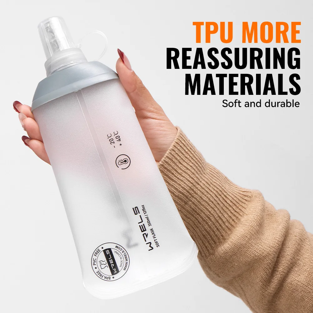WRELS 190ml 250ml 350ml 500ml Water Bottle TPU Folding Soft Flask Outdoor Sport Running Water Bag Collapsible Water Bottle view 4