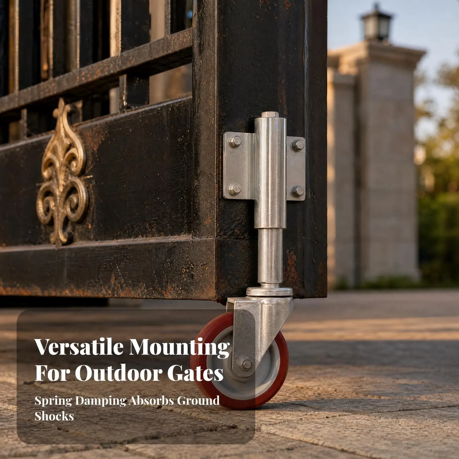 gate-caster-wheel-heavy-duty-retractable-spring-swivel-wheel-with-rectangular-mounting-plate-for-easy-installation