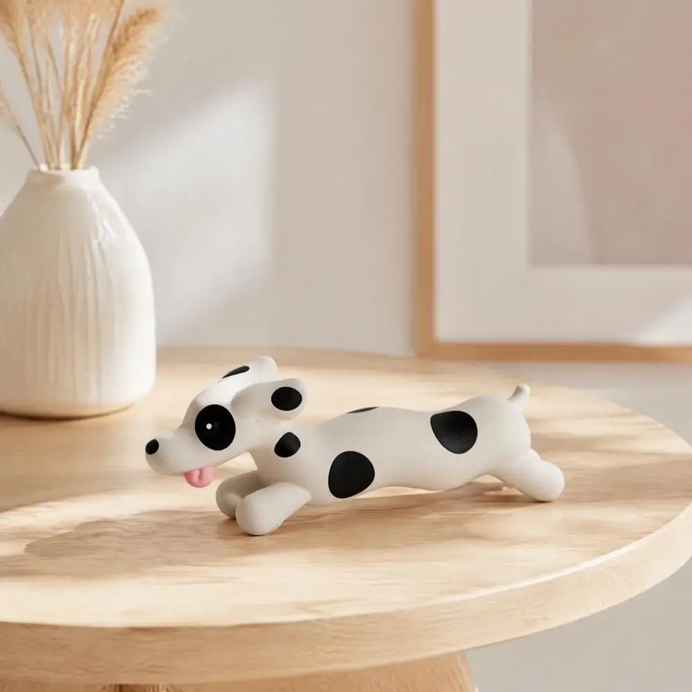 Natural Rubber Puppy Toy Squeaky Latex Dog Chew Toy Spotted Dachshund Teething Toy for Puppies Fetch for Small Medium for Medium
