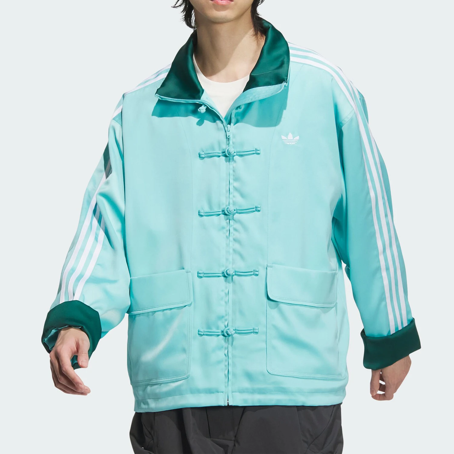 

Adidas подлинная оригинальная унисекс китайская повседневная куртка на пуговицах JD3378