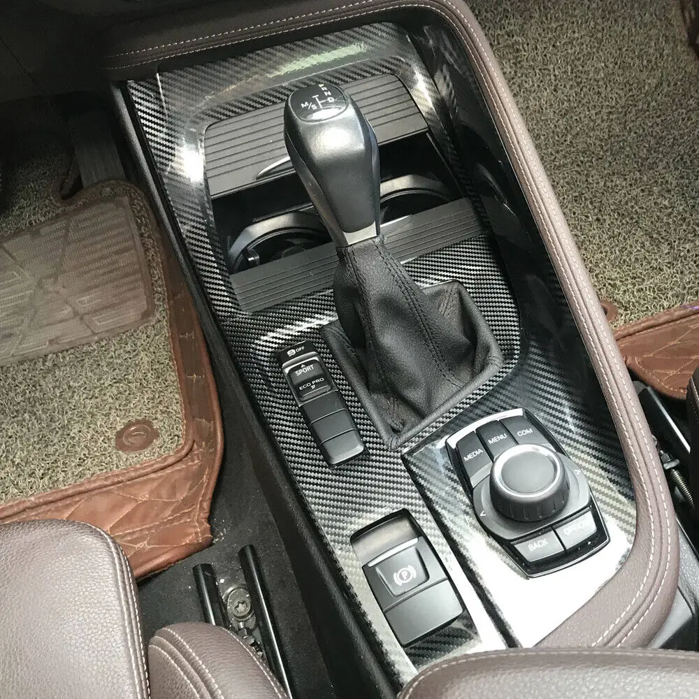 For BMW X1 X2 F48 F39 2016-2021 Interior Central Control Panel Door Handle Carbon Fiber Stickers Decals Car styling Accessorie