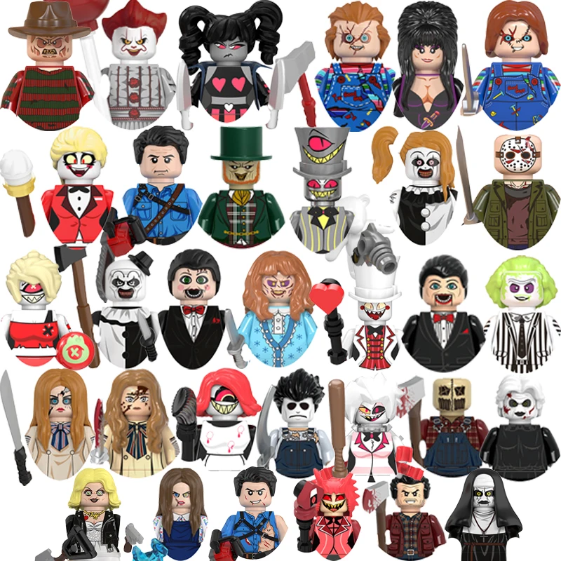 Hazbin hôtel briques pour jouets Halloween retour vers le futur Arthas cadeaux Mini figurines d'action enfants blocs de construction pour enfants